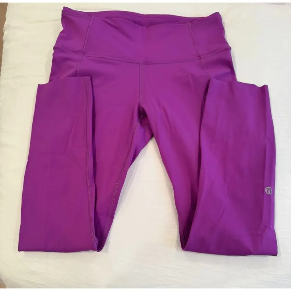 Lululemon Magenta High-Rise Crop Leggings/Yoga Pants
